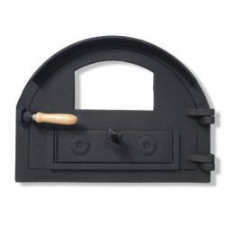 Puerta De Fundición Mediana Para Horno De Leña – Con Cristal